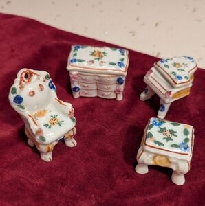 Vintage Porcelain Dollhouse Furniture Set Made In Occupied Japan Home Decor